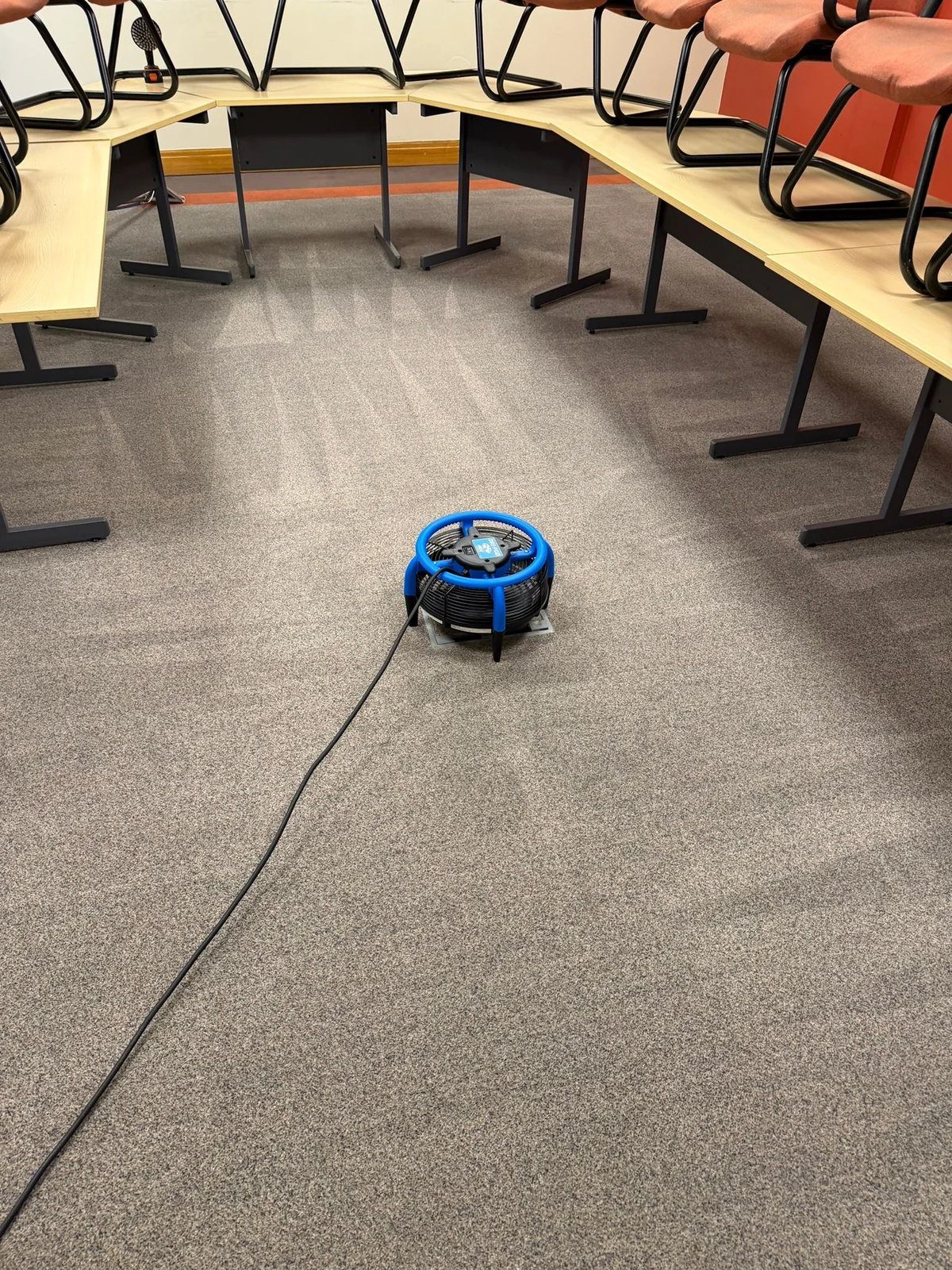 Commercial carpet cleaning training room